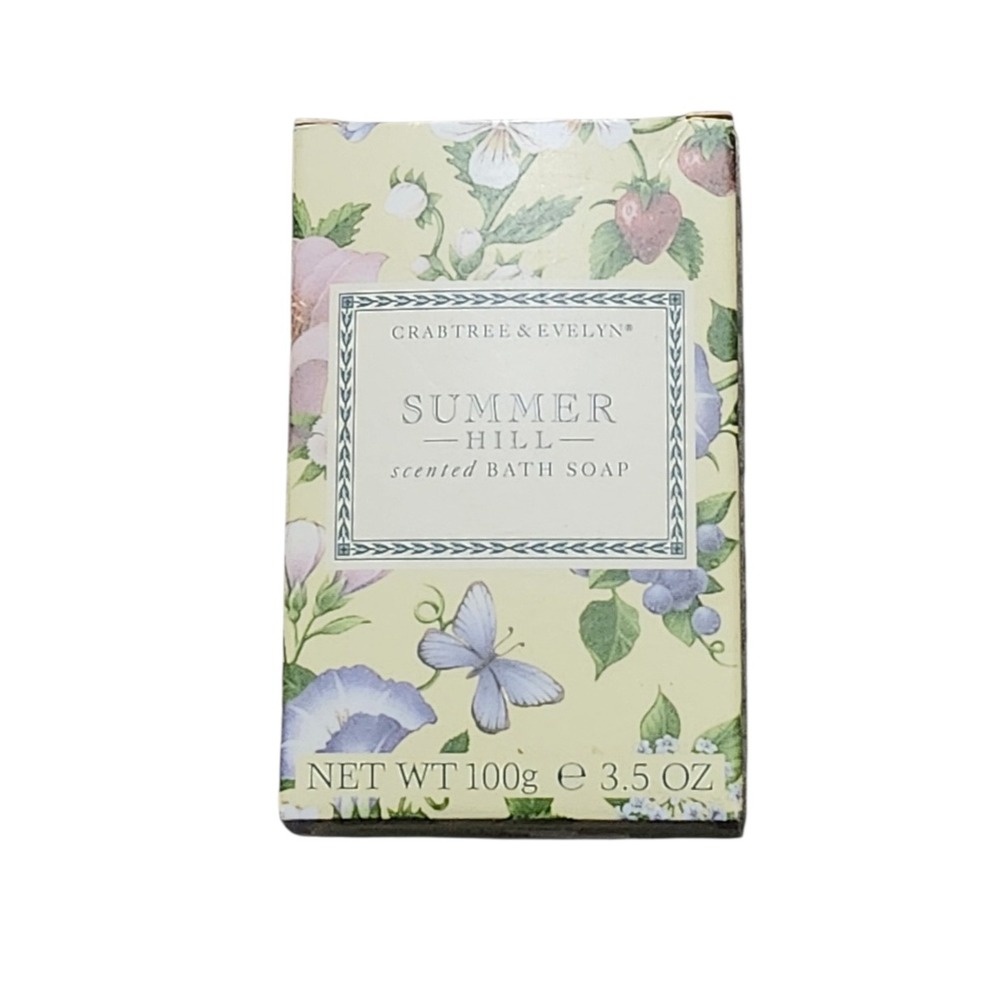 Crabtree & Evelyn Summer Hill Scented Bath Soap 100g 3.5oz Triple Milled Bar NEW